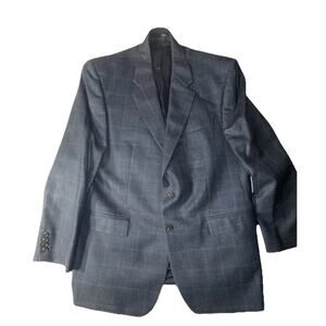 Ralph Lauren LRL Sport Blazer Men's 44R Blue Wool Silk Linen Glen Check Plaid